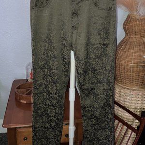 Women’s Sz. 30 Forever 21 Green Floral Pattern Casual Pants